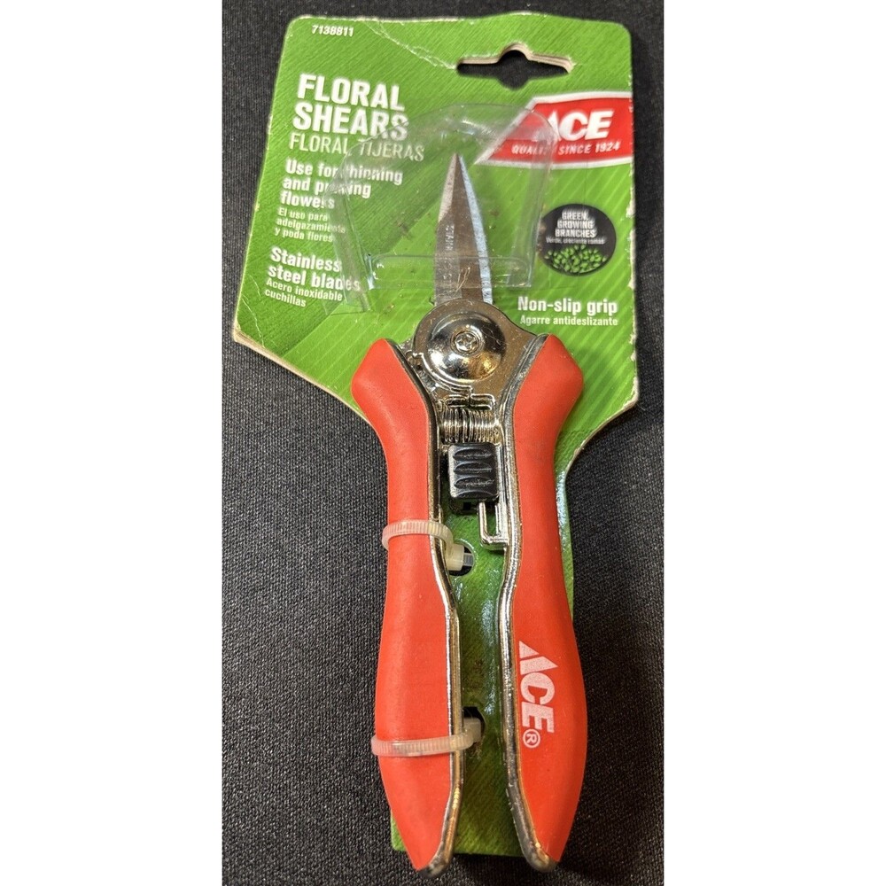 NEW in Package ACE FLORAL SHEARS For Thinning & Pruning Flowers: Stainless Steel